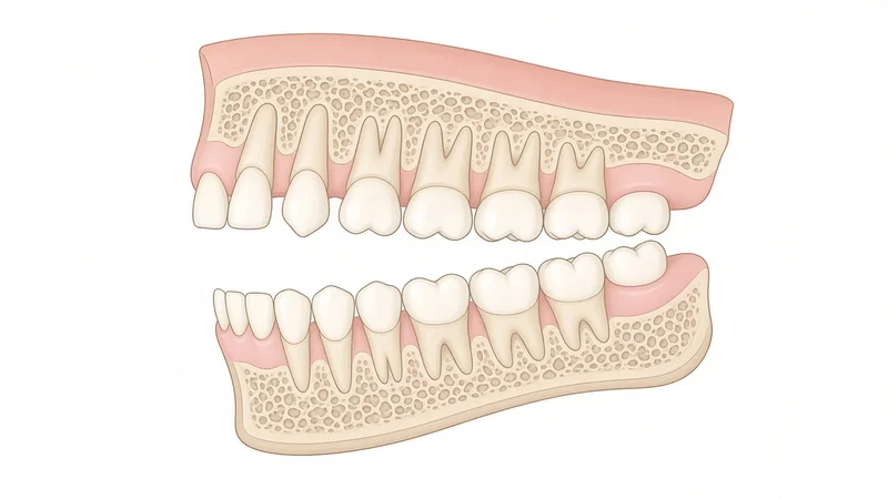Side-view illustration of a child's upper and lower teeth showing an open bite from thumb sucking